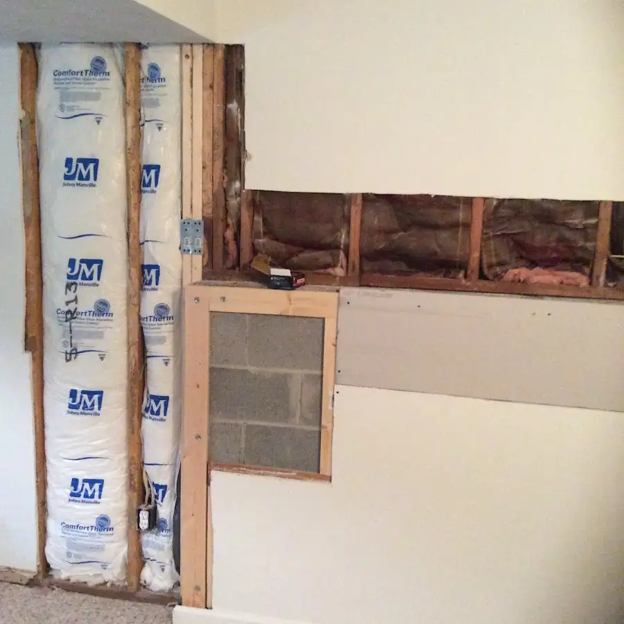 Wall insulation replacement during Contents Cleaning & Restoration in Rockton